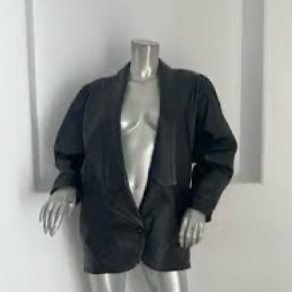 Marcel Kassini | Vintage Black Women's Leather Blazer - Picture 1 of 11